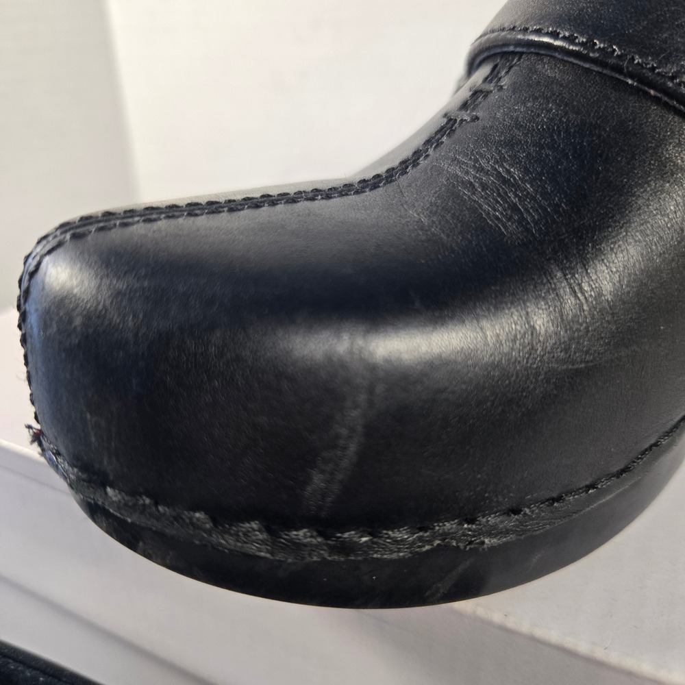 Dansko TamaraBlack Leather Buckle Strap Clogs Mary Jane Block Heel Shoes 36 - Picture 4 of 9